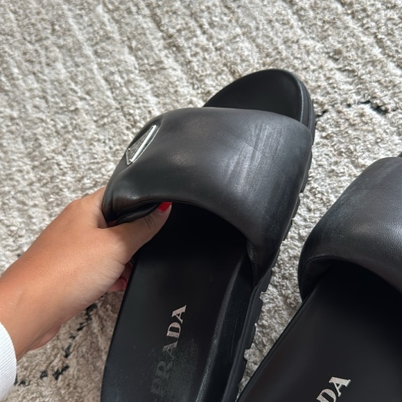 Prada Black Slide Sandals size 38.5 - Picture 5 of 6